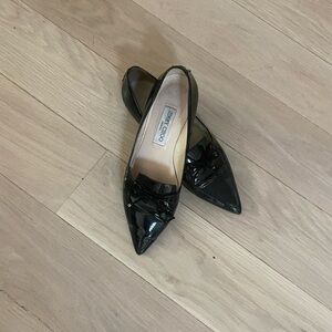 Jimmy Choo Patent Leather Pointed Toe Ballet Flat